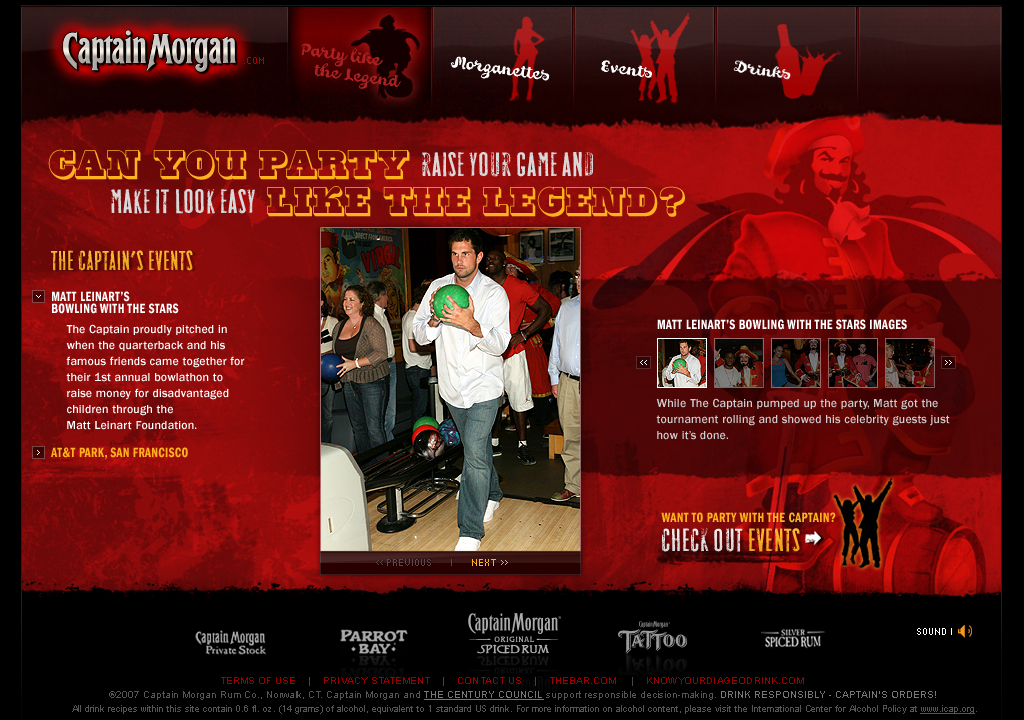 CaptainMorgan.com final-production Party Like the Legend program comp.