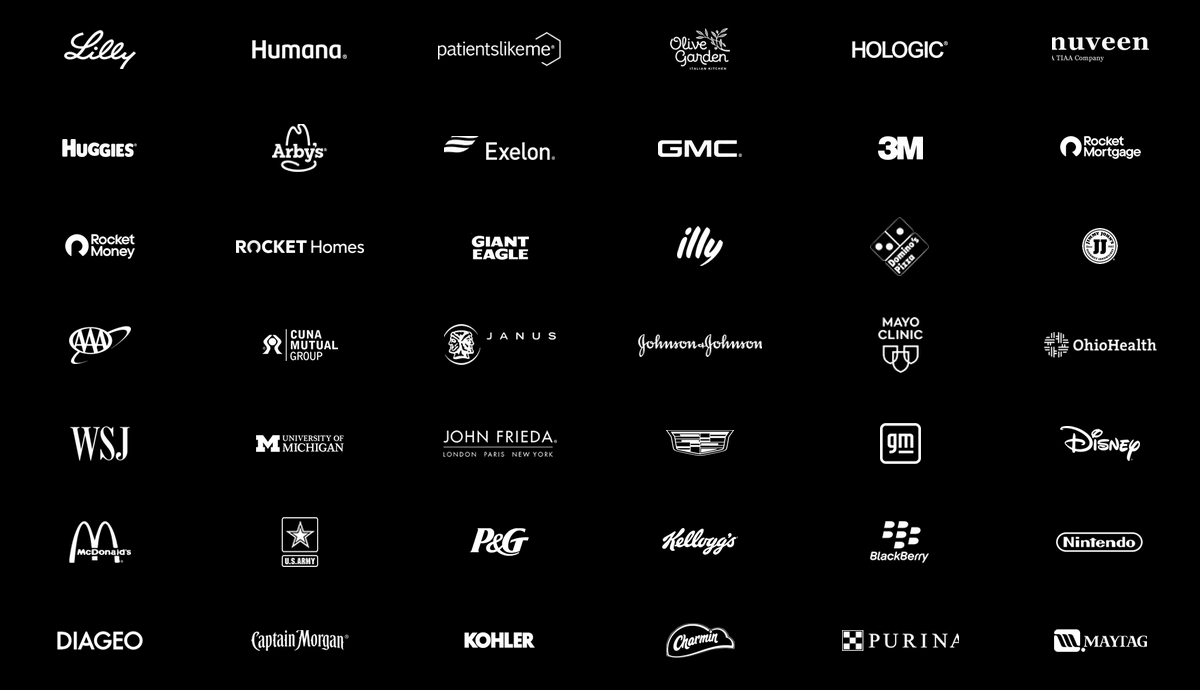 Product and market strategy client portfolio including selected work from Edelman, Rocket Companies, and Enlighten